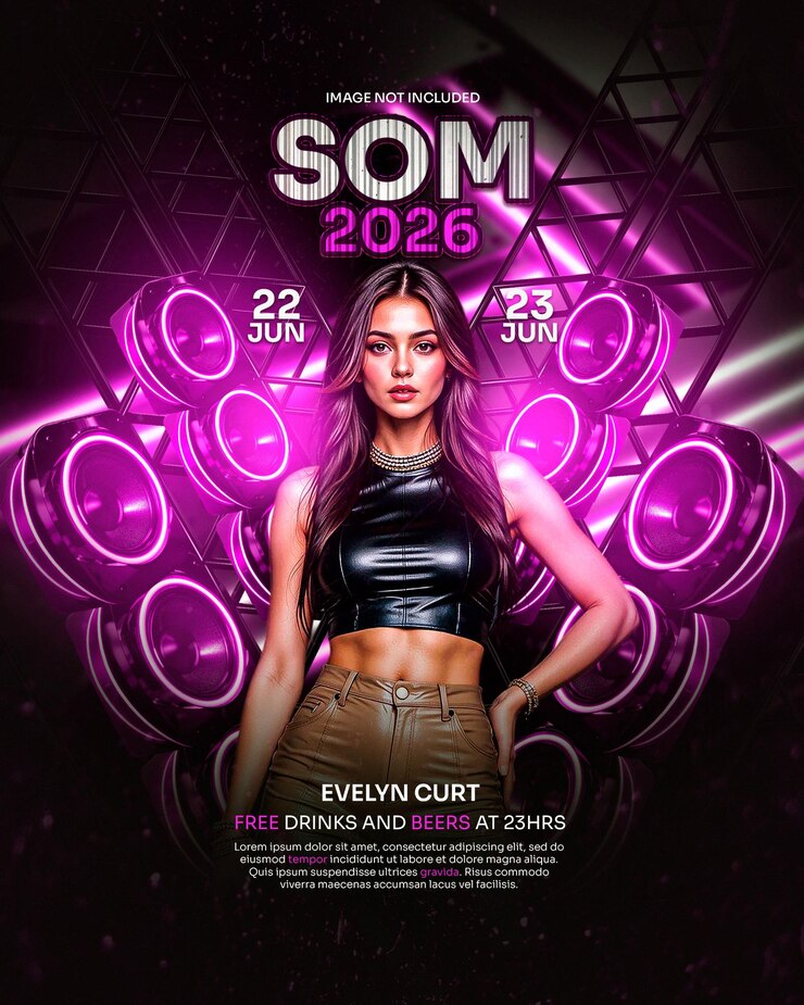 Trendy electro pop party flyer template Perfect for promoting DJ events music festivals and night