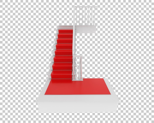 Treppe isoliert auf durchsichtigem Hintergrund 3D-Rendering-Illustration