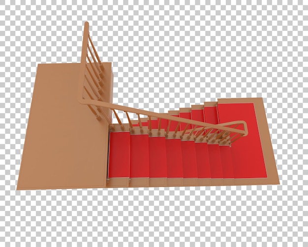 PSD treppe isoliert auf durchsichtigem hintergrund 3d-rendering-illustration