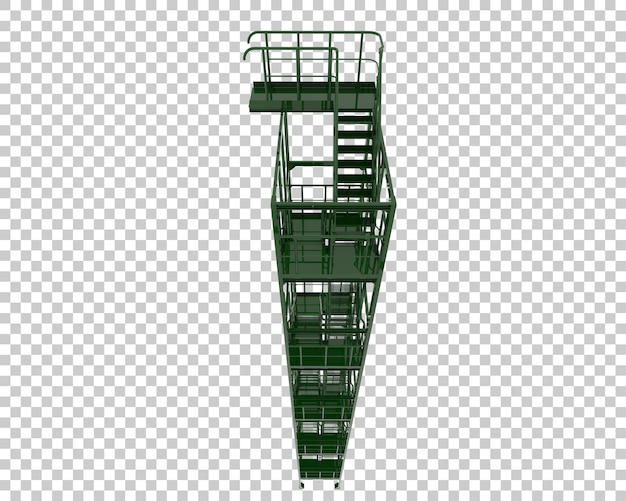 PSD treppe isoliert auf transparentem hintergrund 3d-rendering-illustration