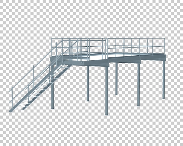 PSD treppe isoliert auf transparentem hintergrund 3d-rendering-illustration