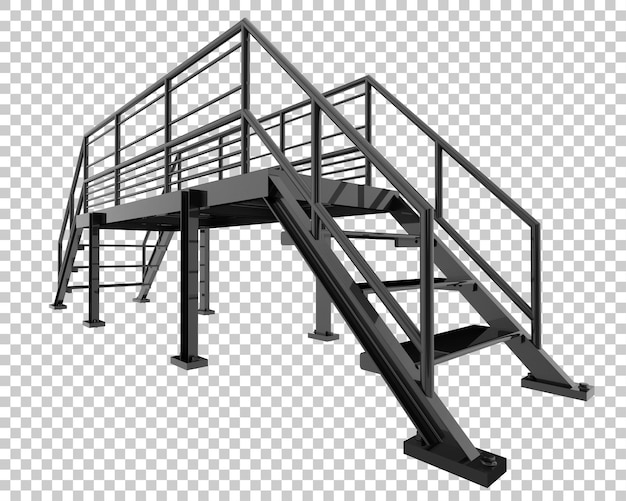 PSD treppe isoliert auf transparentem hintergrund 3d-rendering-illustration