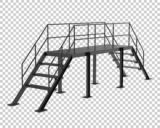 PSD treppe isoliert auf transparentem hintergrund 3d-rendering-illustration