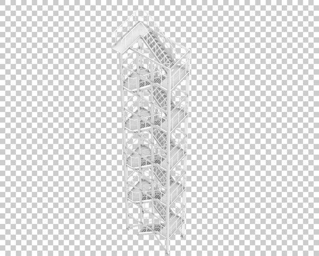 Treppen, die auf durchsichtigem Hintergrund isoliert sind, 3D-Rendering-Illustration