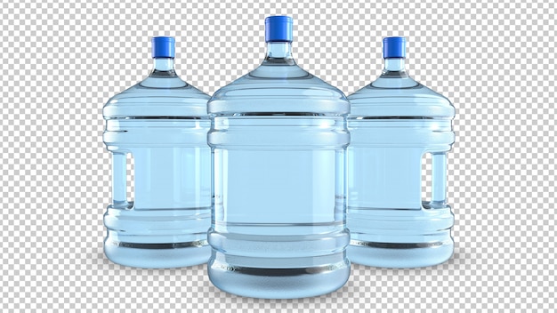 Tres botellas grandes de plástico para enfriadores de agua