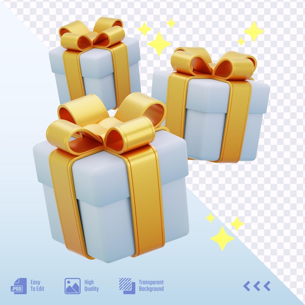Três caixas de presente brancas