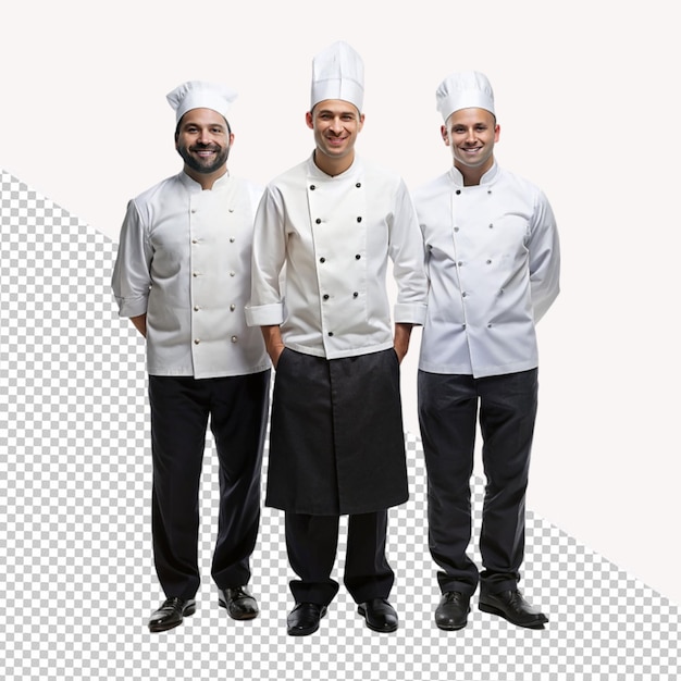 PSD três chefs em fundo transparente