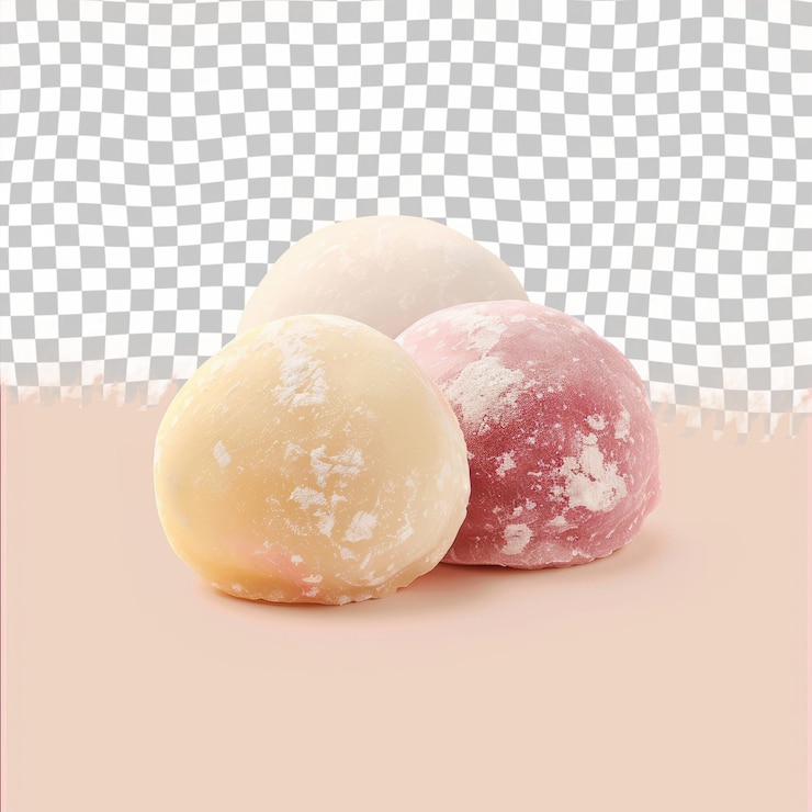 PSD três cogumelos com um fundo rosa e um fundo xadrez branco