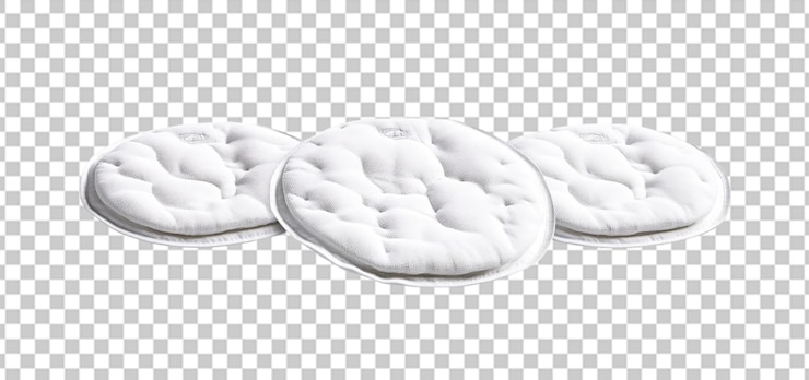 PSD tres conjuntos de almohadillas aisladas de fondo transparente