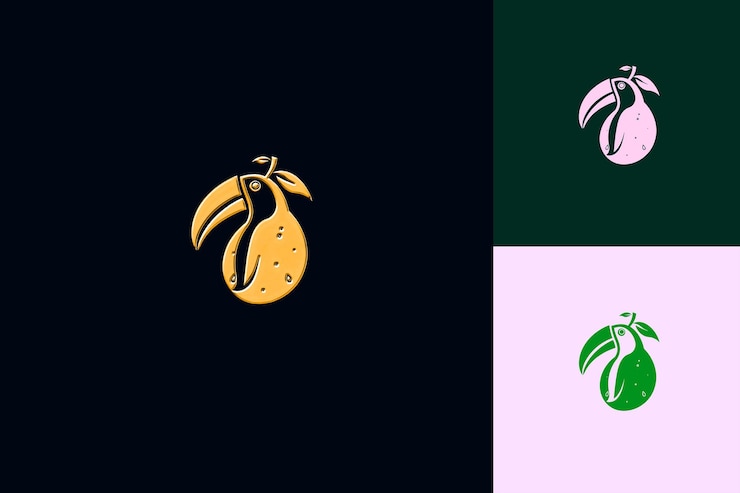 PSD tres frutas diferentes están en un fondo negro