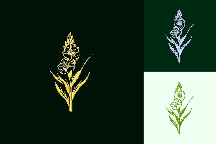 PSD tres imágenes de flores y la misma que tiene un fondo verde