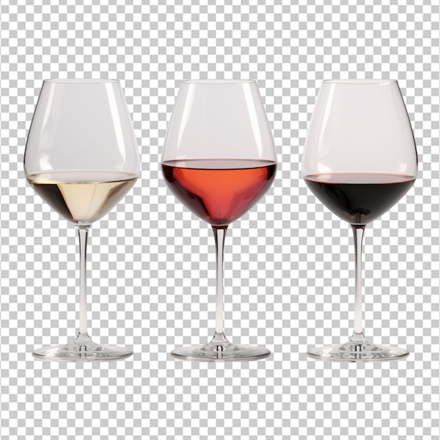 Tres juegos de sommelier sip en fondo blanco