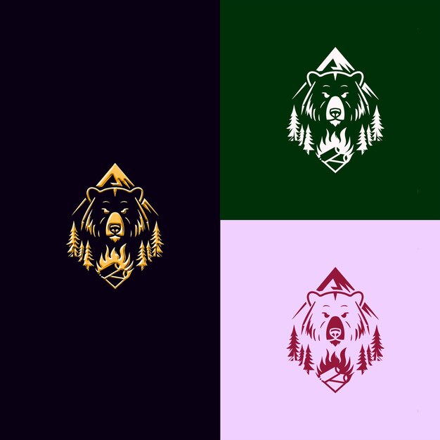 Tres logotipos diferentes de un lobo y un león