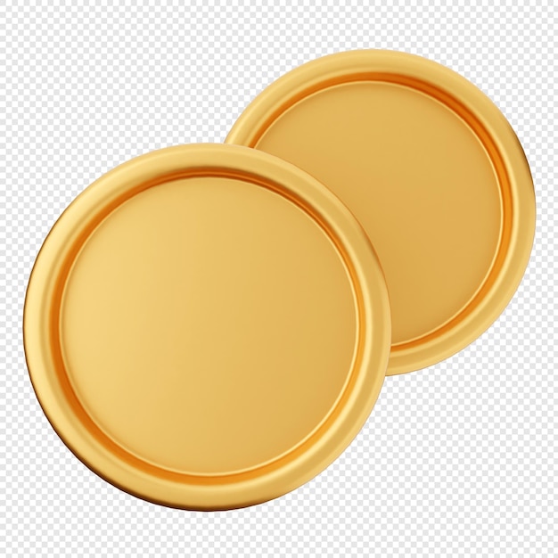 tres monedas de oro con un fondo blanco con un fondo negro