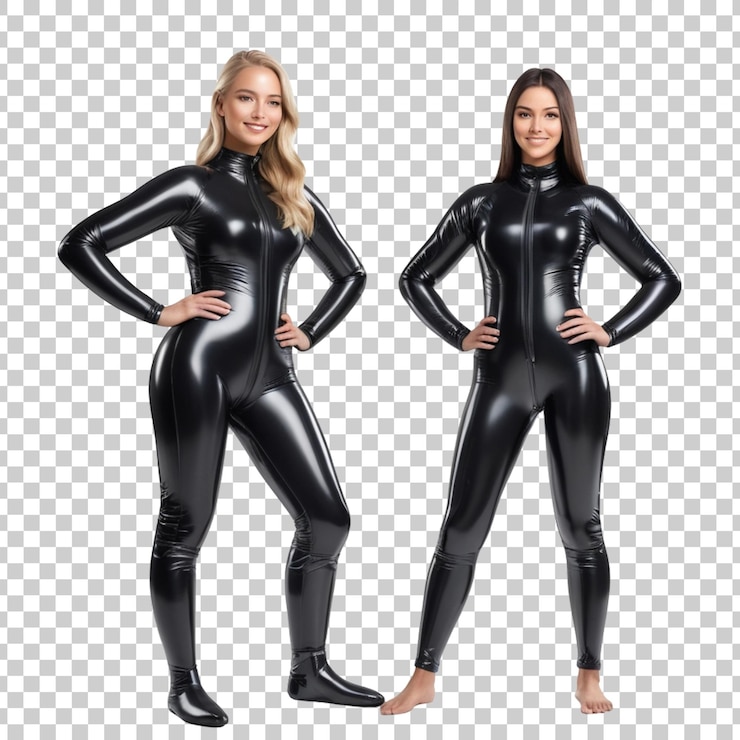 PSD tres mujeres en trajes de neopreno con una que lleva el mismo traje