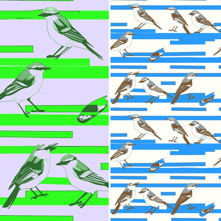 PSD tres pájaros se muestran en una serie de imágenes de pájaros