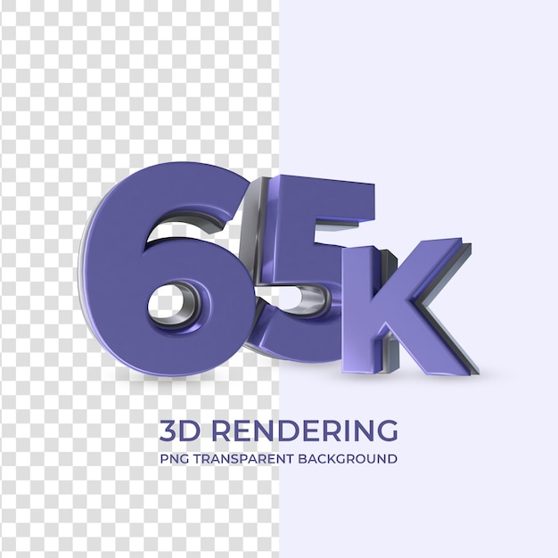 Très Peri 65k Followers Rendu 3d Fond Transparent Isolé