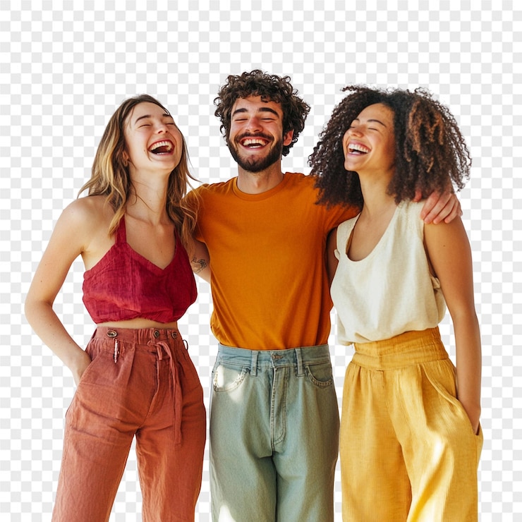 PSD três pessoas a rir e uma com um sorriso no rosto.