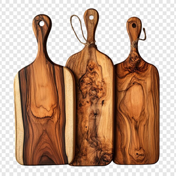 PSD tres tablas de madera rústicas para cortar