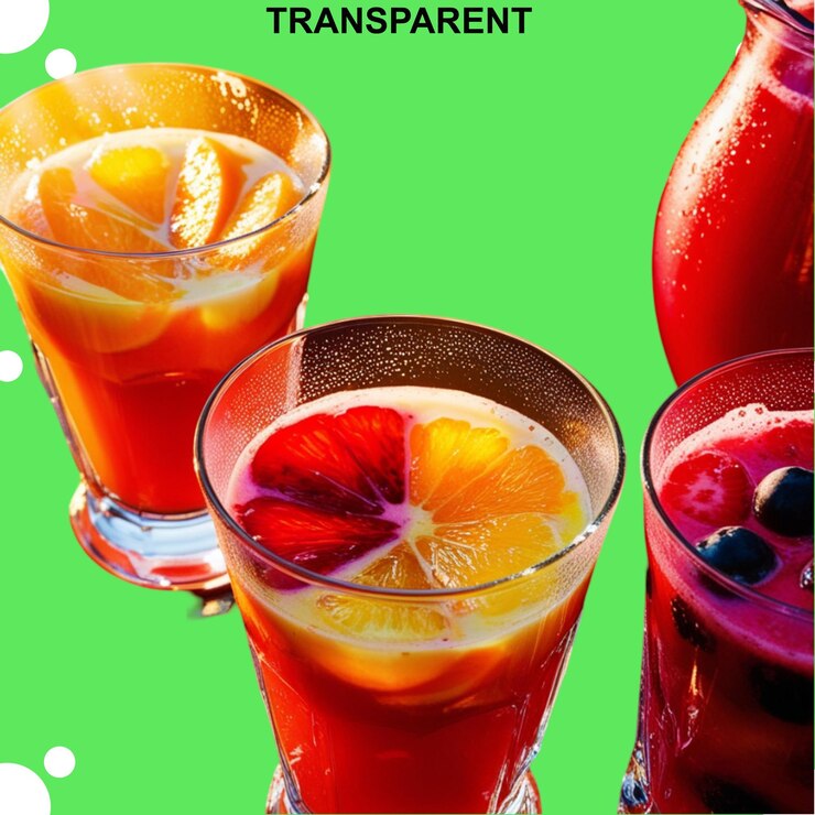 PSD tres vasos de jugo con uno que dice "transparencias"