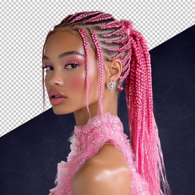 Des tresses roses glamour