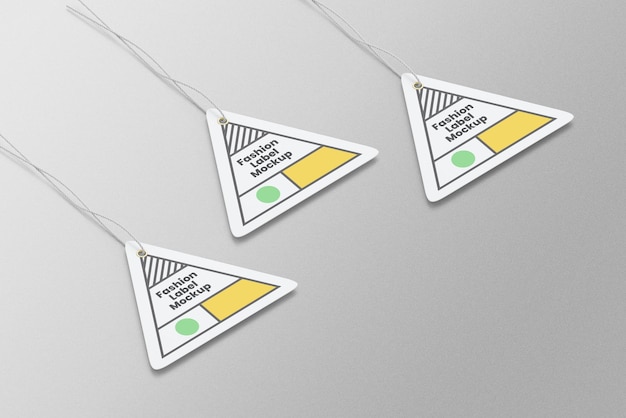 Triangle label tag mockup psd-designvorlage