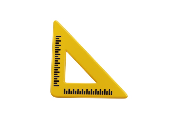 triangle scale icon 3d render concept of mathematics education equipment icon vector illustration