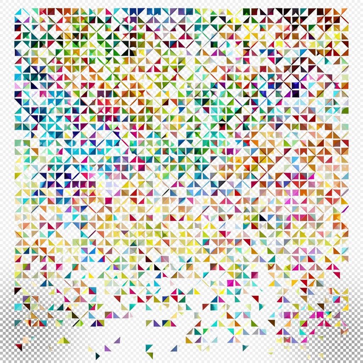 PSD triangular colorful shapes transparent background