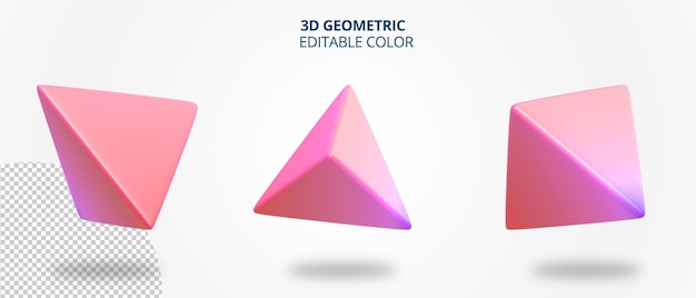 PSD triângulo 3d geométrico realista