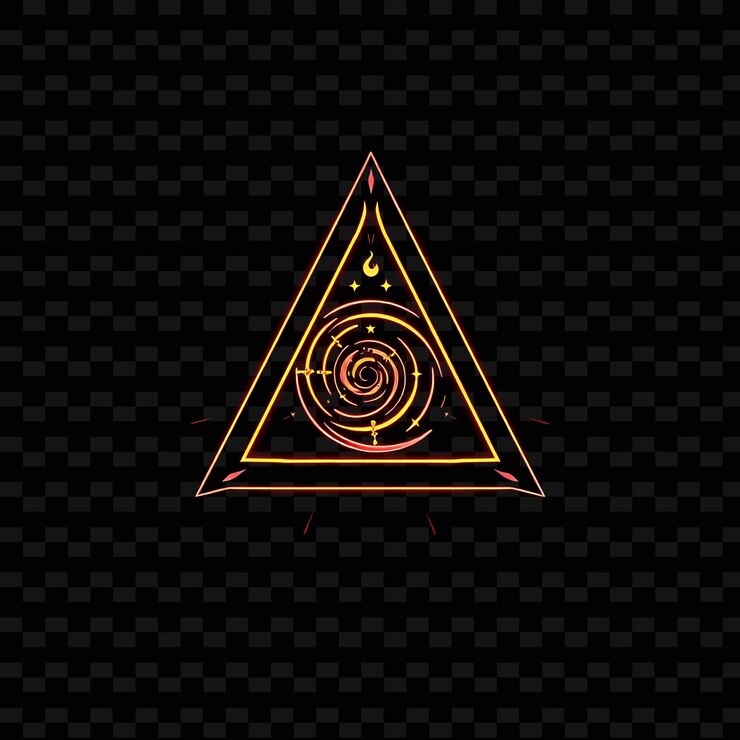 PSD triángulo con una espiral en el fondo negro