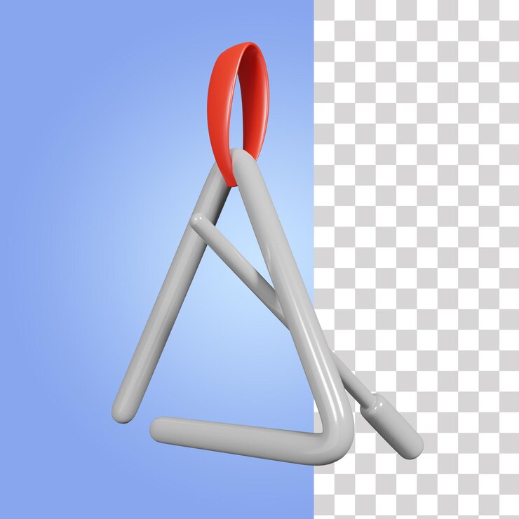PSD triângulo musical ícone 3d