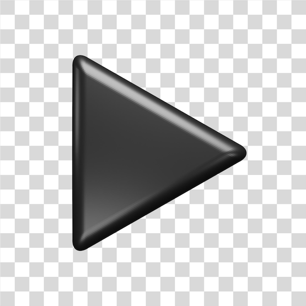 triángulo negro sobre un fondo blanco con una sombra