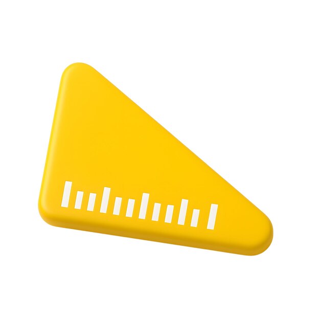 El triángulo de la regla es de color amarillo.