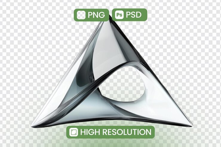PSD el triángulo de vidrio abstracto forma una forma única con un elemento de diseño moderno