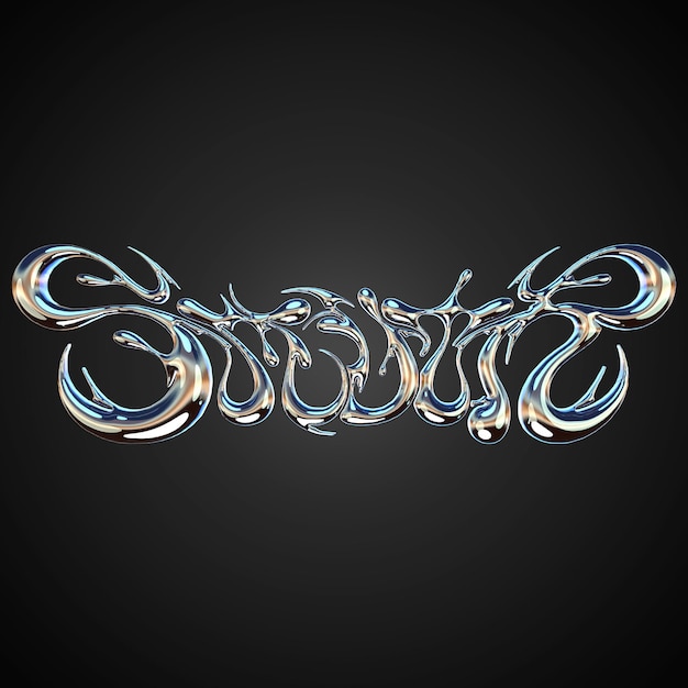 Tribale 3D con cromo e argento