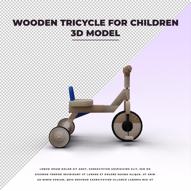 PSD triciclo de madera para niños