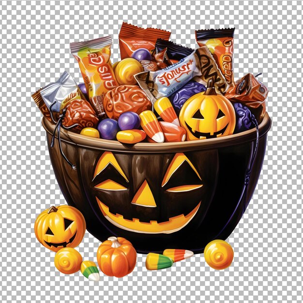 PSD trick_or_treat_candies isolés sur un fond transparent