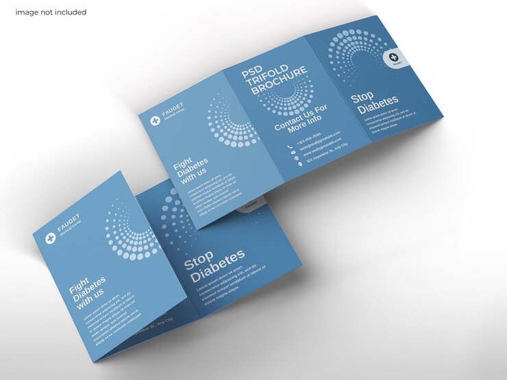 Trifold Brochure Mockup A4