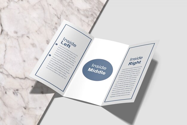 Trifold brochure mockup