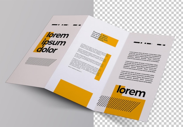 Trifold broschüre isoliert modell design