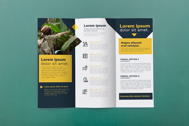 Trifold Broschüre Konzept Modell