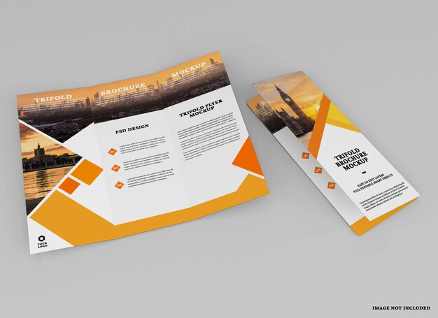 Trifold broschüre mockup design isoliert