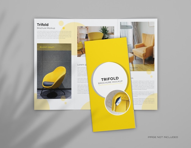 Trifold-Broschürenmodell 3D-Rendering Sauberes Naturunternehmenskonzept Modernes Trifold-Broschürenmodell