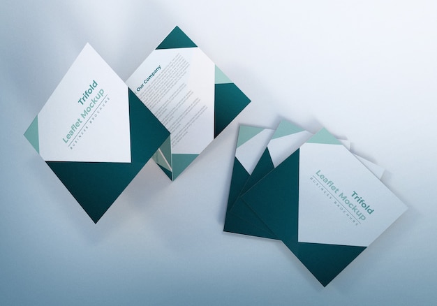 Trifold Leaflet Mockup Business Broschüre Design-Vorlage