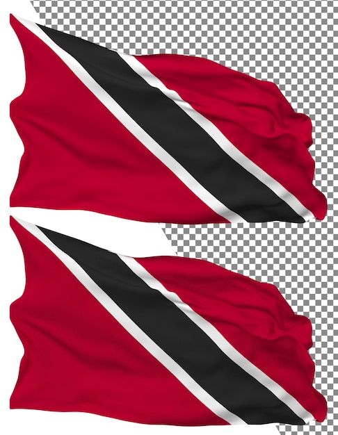trinidad and tobago flag wave isolated plain bump texture transparent background 3d rendering