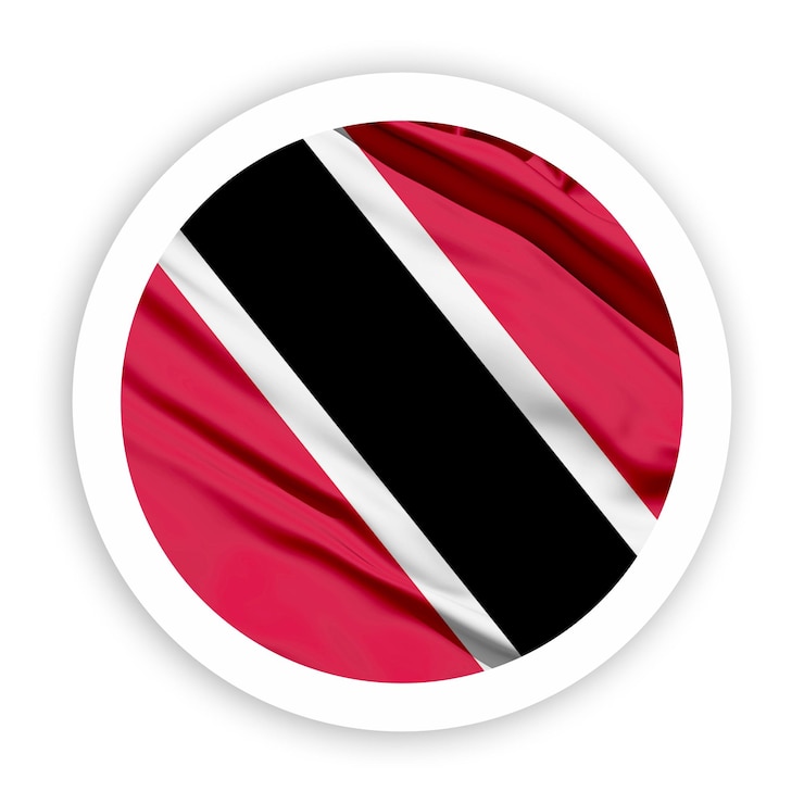 PSD trinidad e tobago agitando a bandeira com um quadro redondo branco