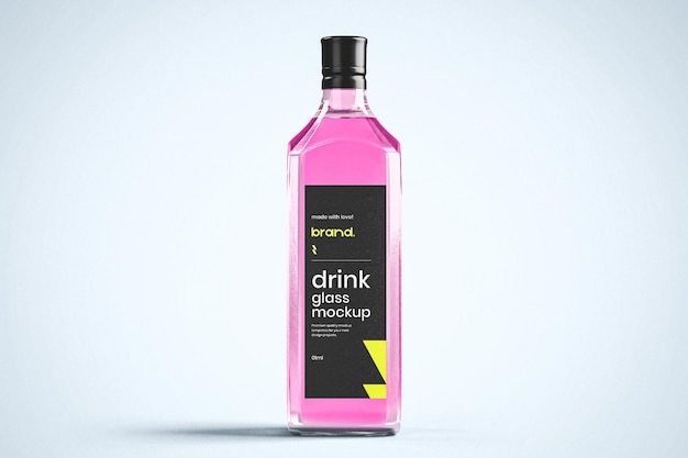 PSD trinken sie glas-mockup mit rosa flüssigkeit