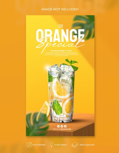 Trinken Sie Menüwerbung Social Media Instagram Post Banner Vorlage