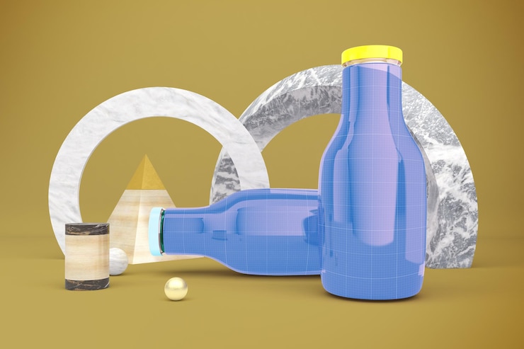 PSD trinkflasche abstraktes mockup