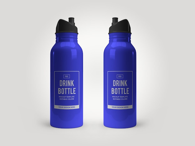 Trinkflasche flasche mockup vorlage isoliert